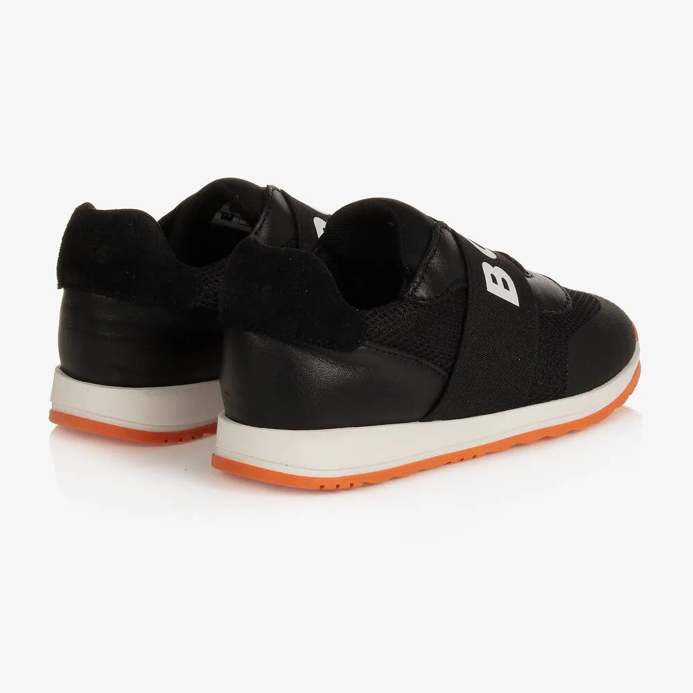 Boys Black Logo Trainers