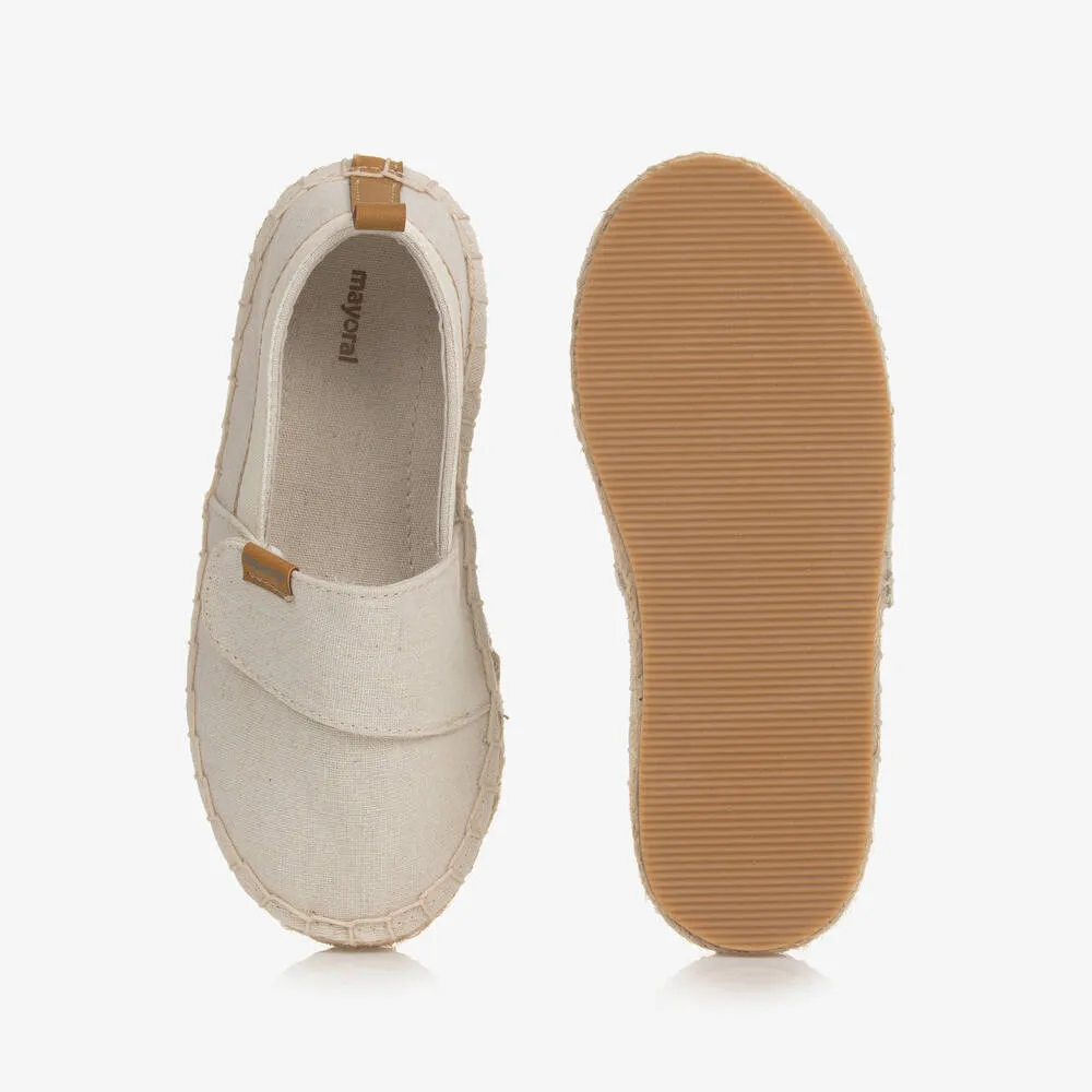 Ivory Woven Boys Espadrilles