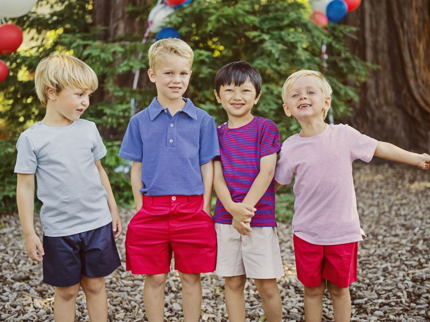 Sky Blue Stripe Boys Mini Polo - Short Sleeve