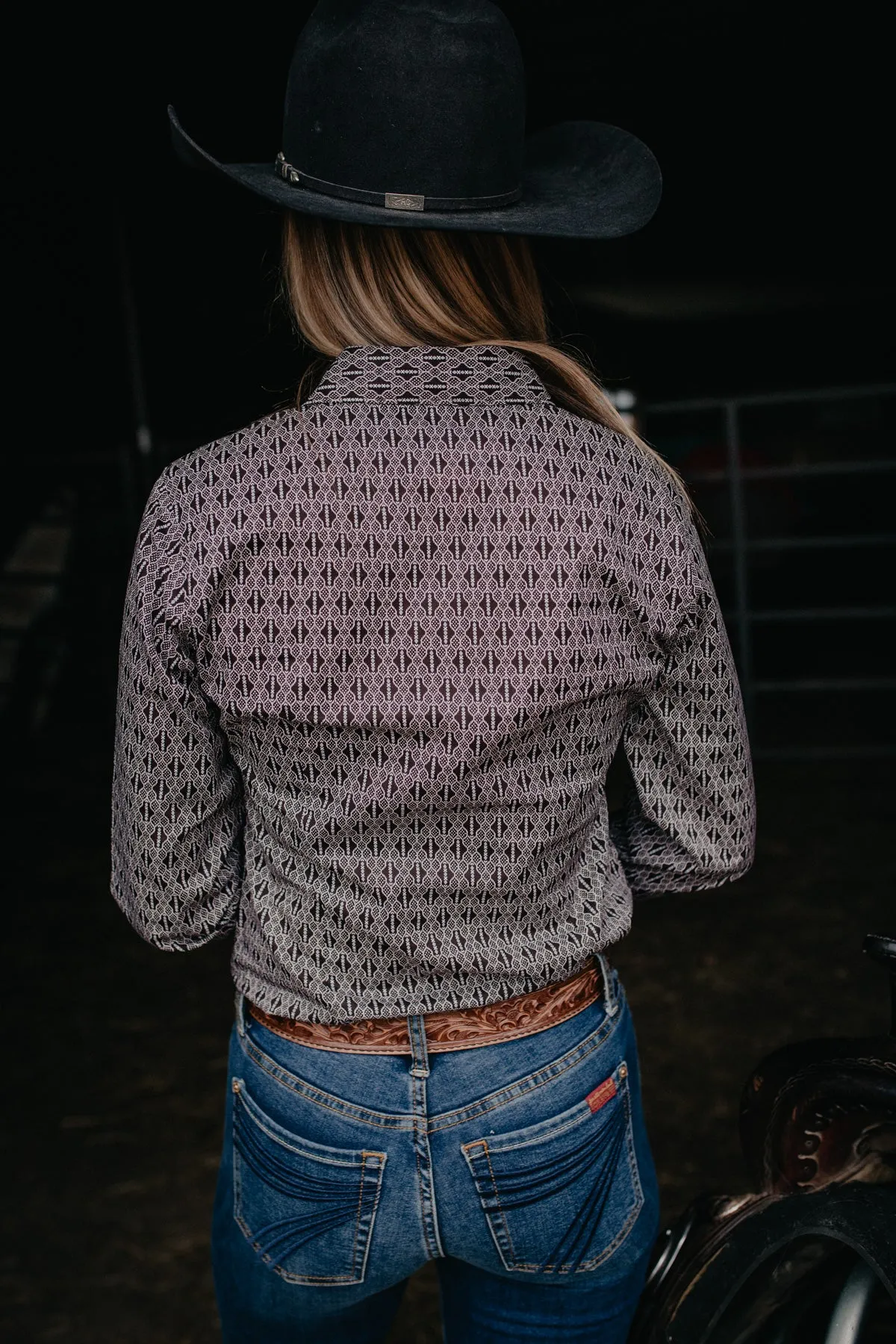 'Brooklyn' Brown & Powder Blue Women's CINCH Shirt (XS-XXL)