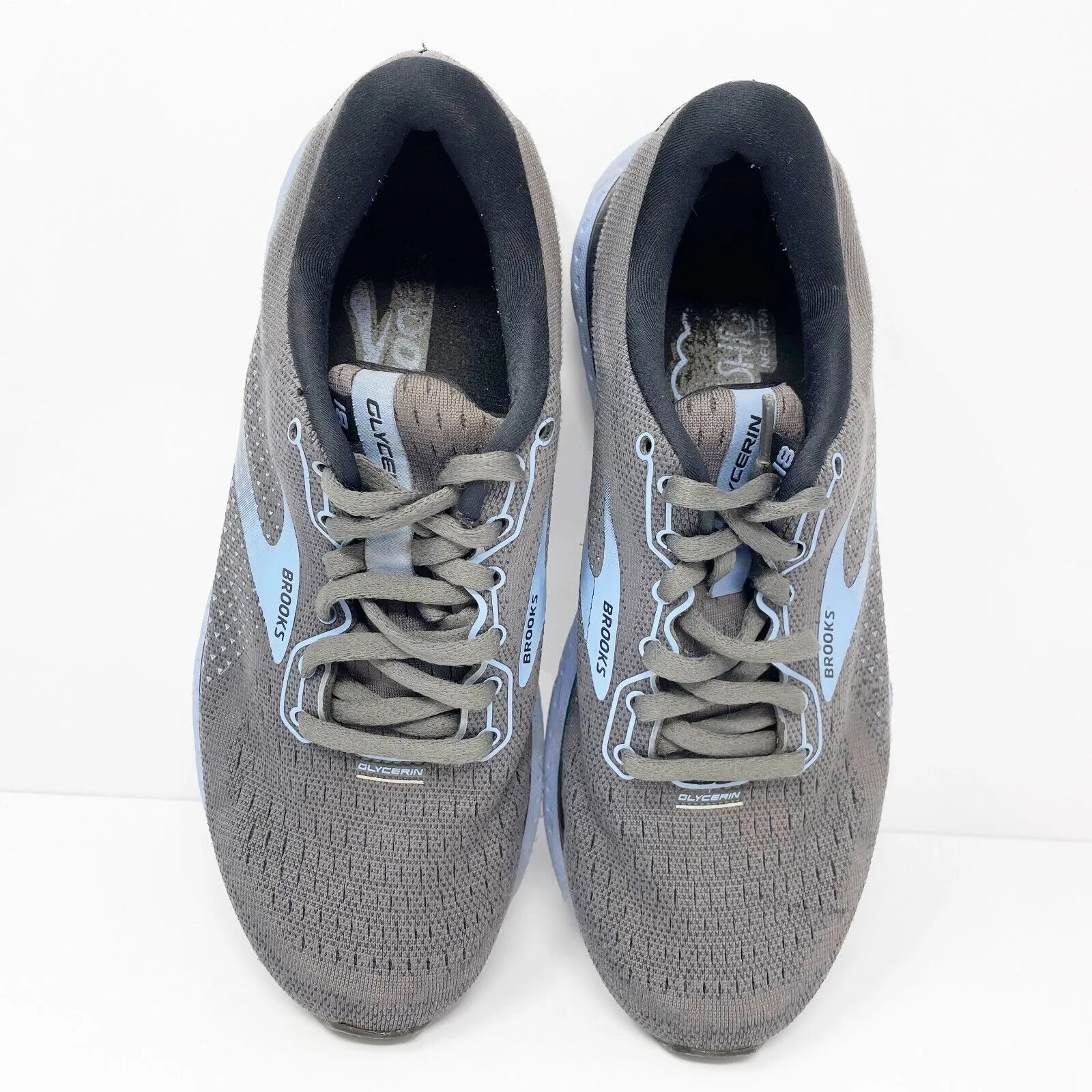 Brooks Womens Glycerin 18 1203171B050 Gray Running Shoes Sneakers Size 7B