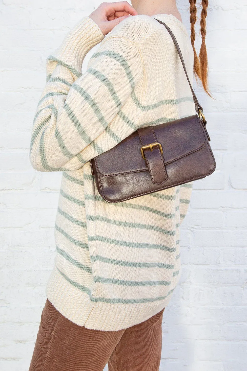 Brown Buckle Shoulder Bag