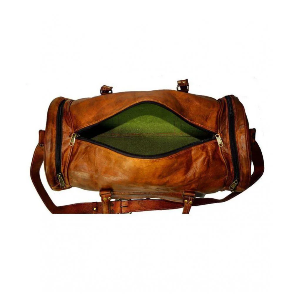 Brown Solid Duffle Bag