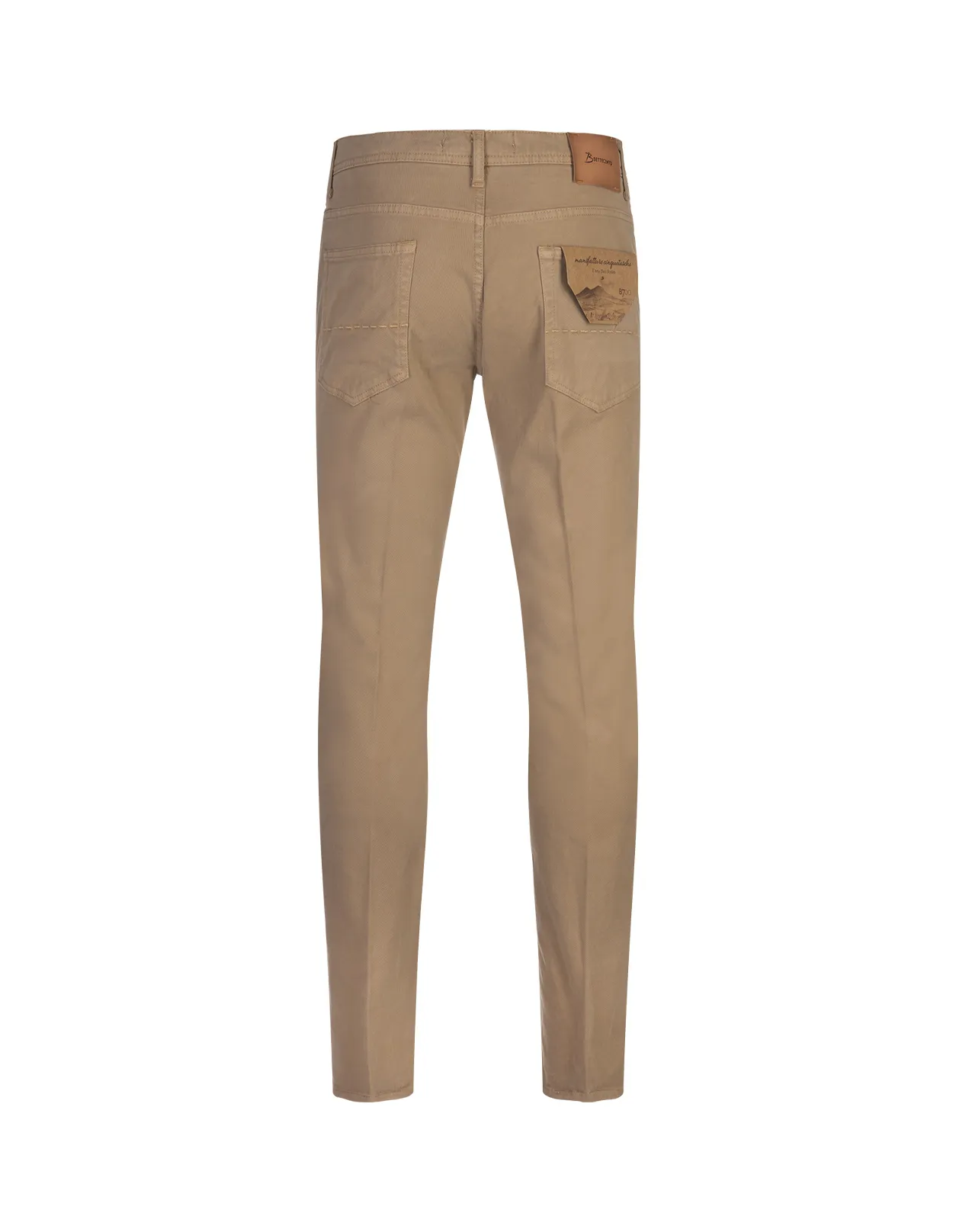 BSETTECENTO Slim Tapered Jeans In Beige Denim