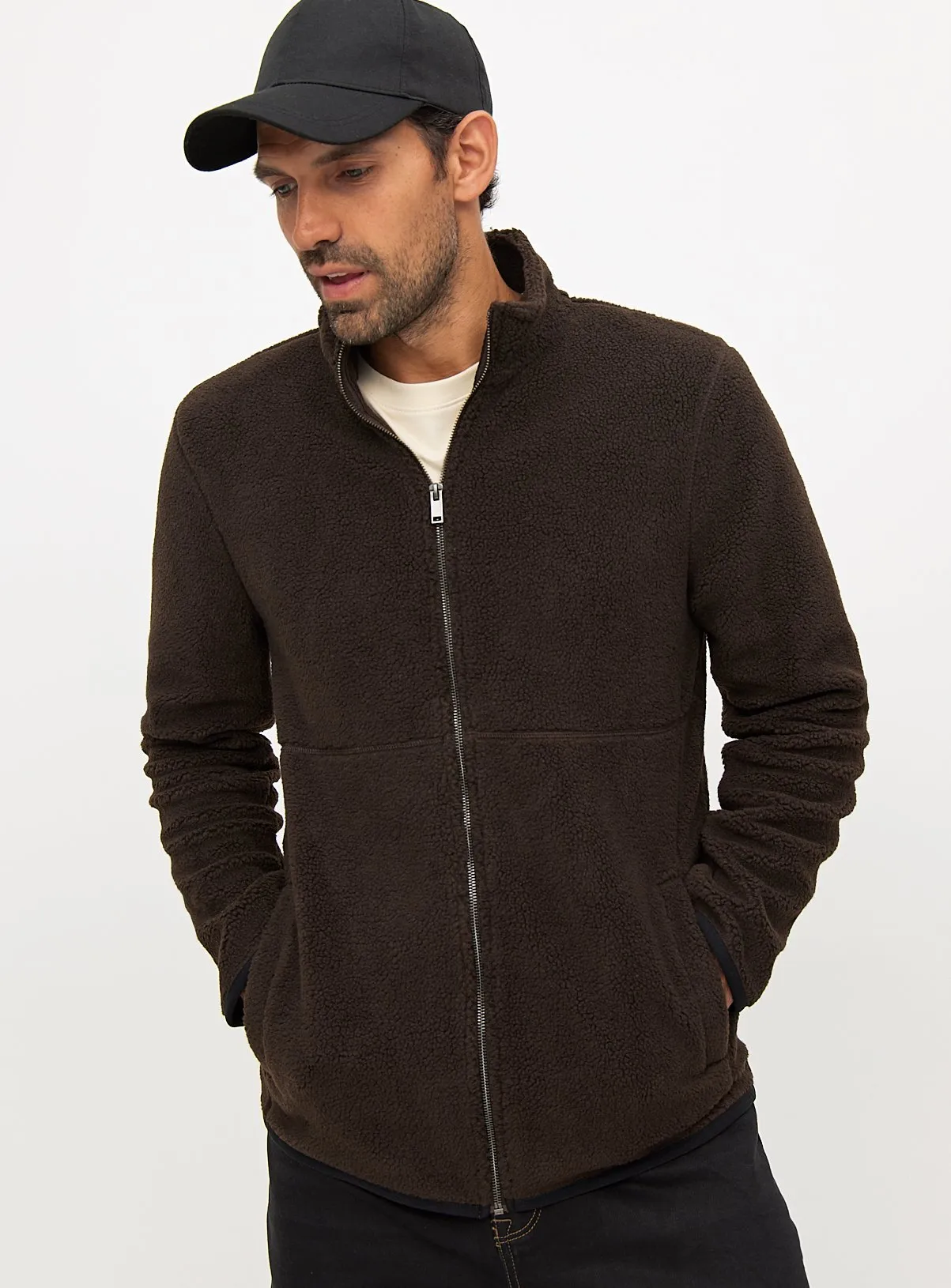 XL Brown Teddy Fleece Zip-Through by Tu