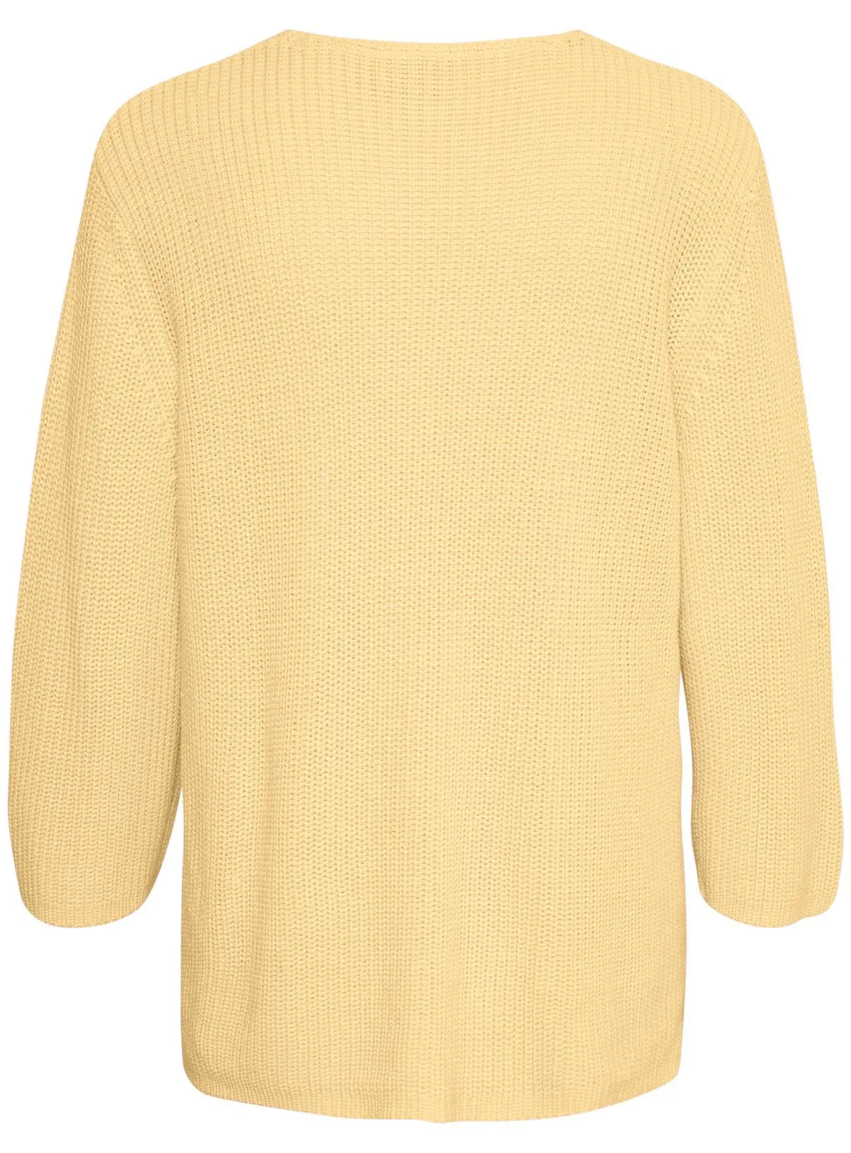 Yellow XS V Neck Cropped Sleeve Pullover by KAFFE