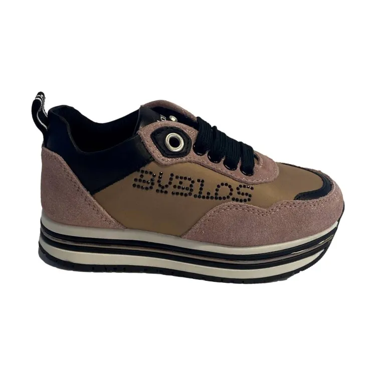 O-320 Sneakers Bambina Laced Pink Platform