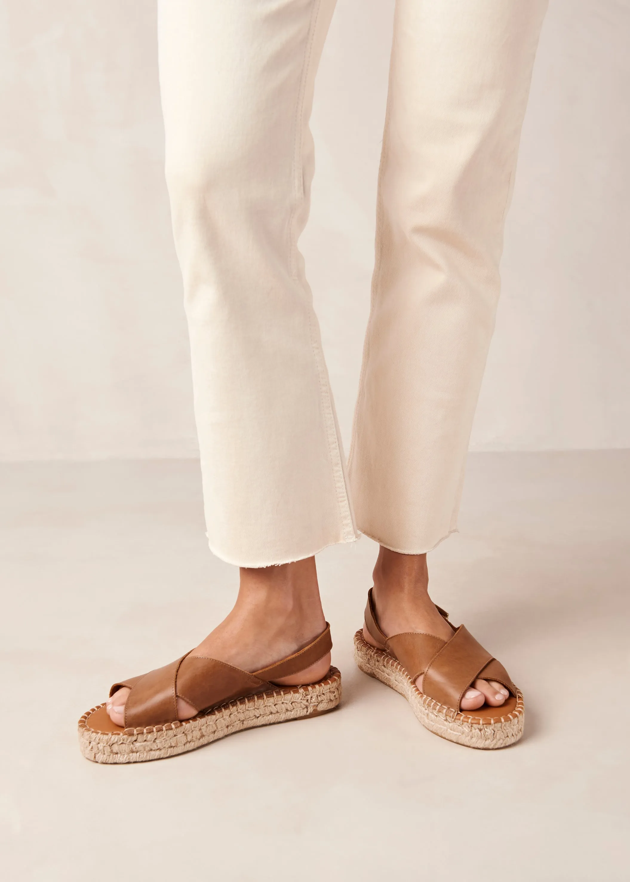 Camel Espadrilles with Crossed Design