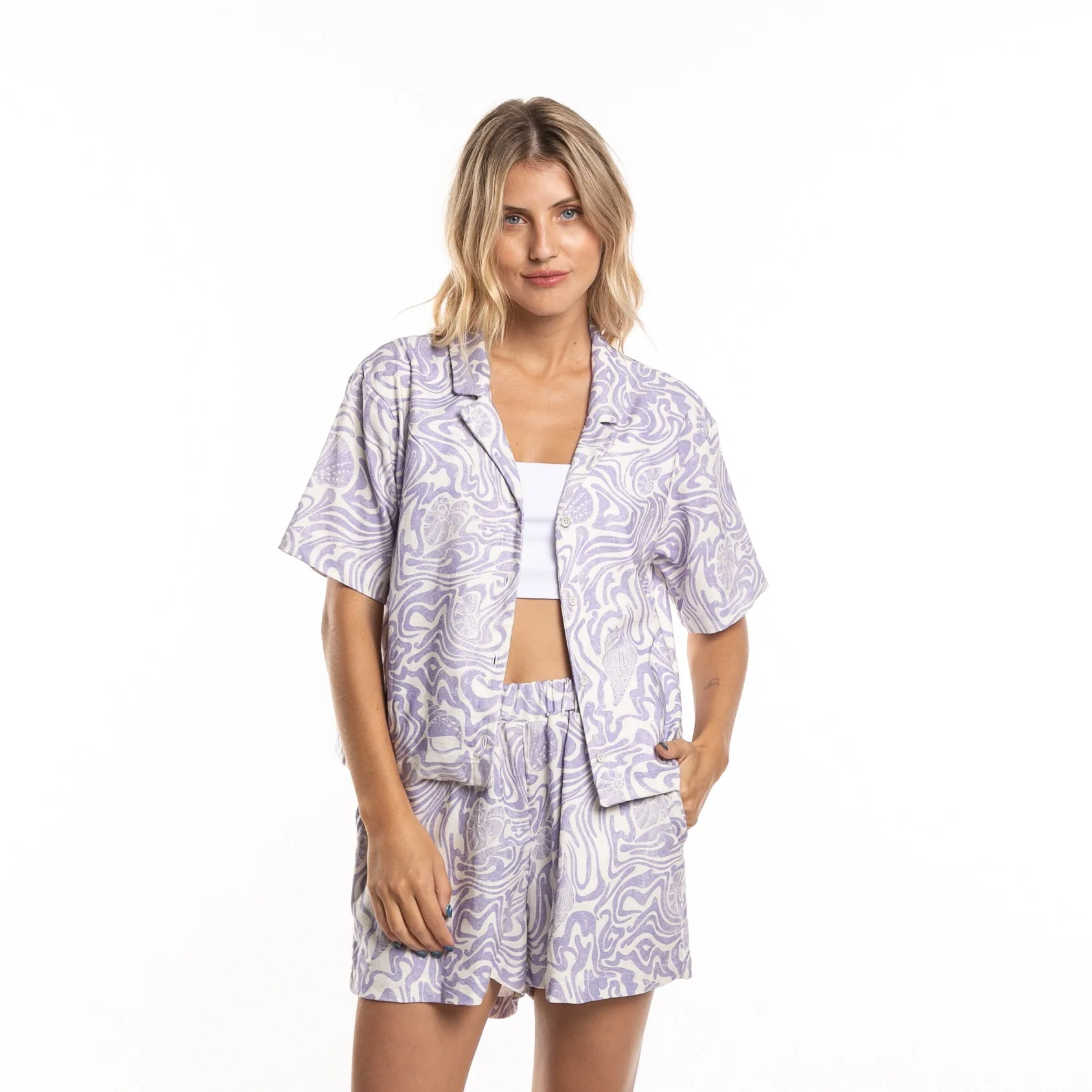 Camisa Mc Rusty Seashells Shirt Ld Lavender