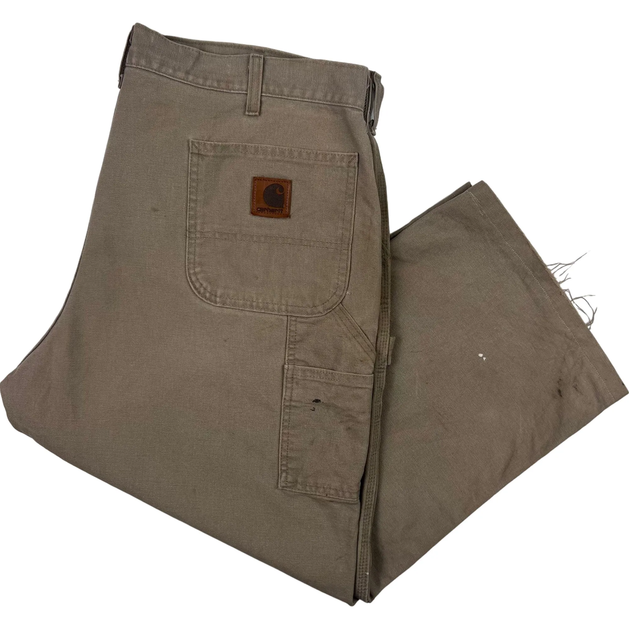 Carhartt Distressed Carpenter Workwear Trousers Beige