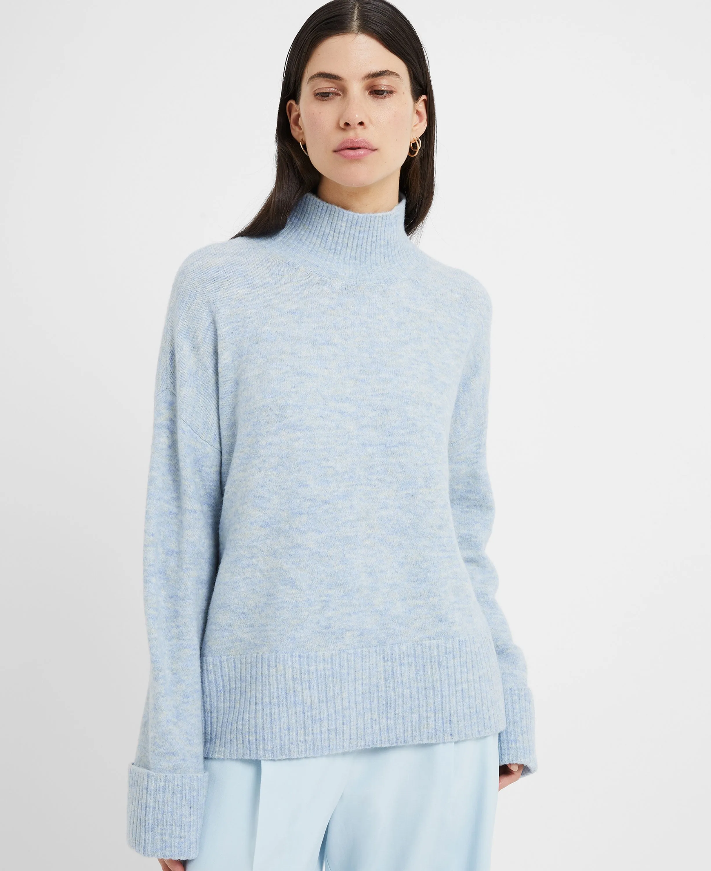 Carice Knit High Neck Jumper Corfu Blue