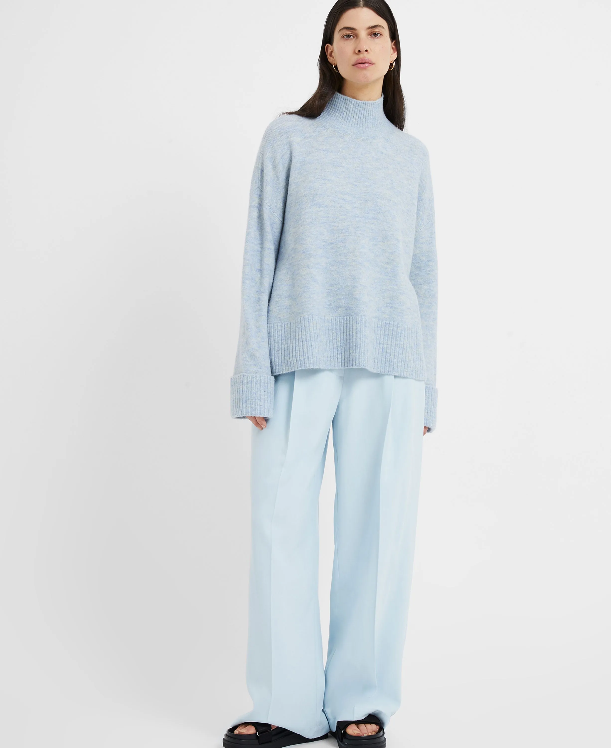 Carice Knit High Neck Jumper Corfu Blue