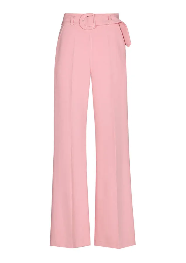 Caroline Biss PINK BELTED WIDE TROUSERS