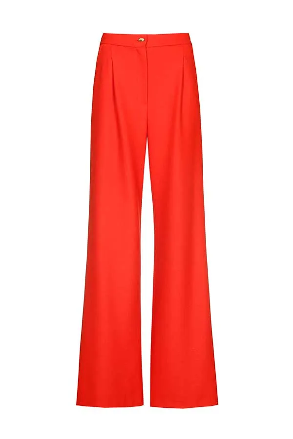 Caroline Biss RED STRAIGHT TROUSERS