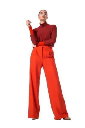 Caroline Biss RED STRAIGHT TROUSERS