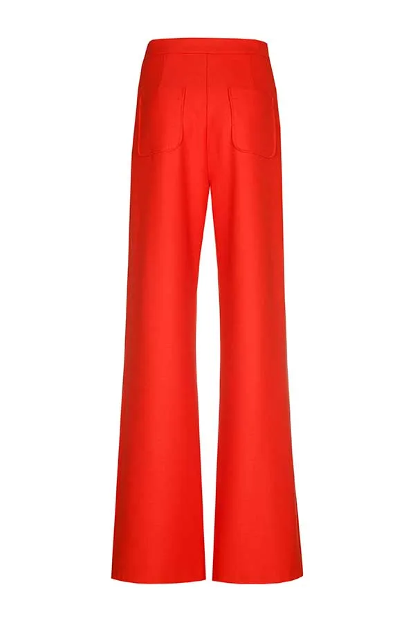 Caroline Biss RED STRAIGHT TROUSERS