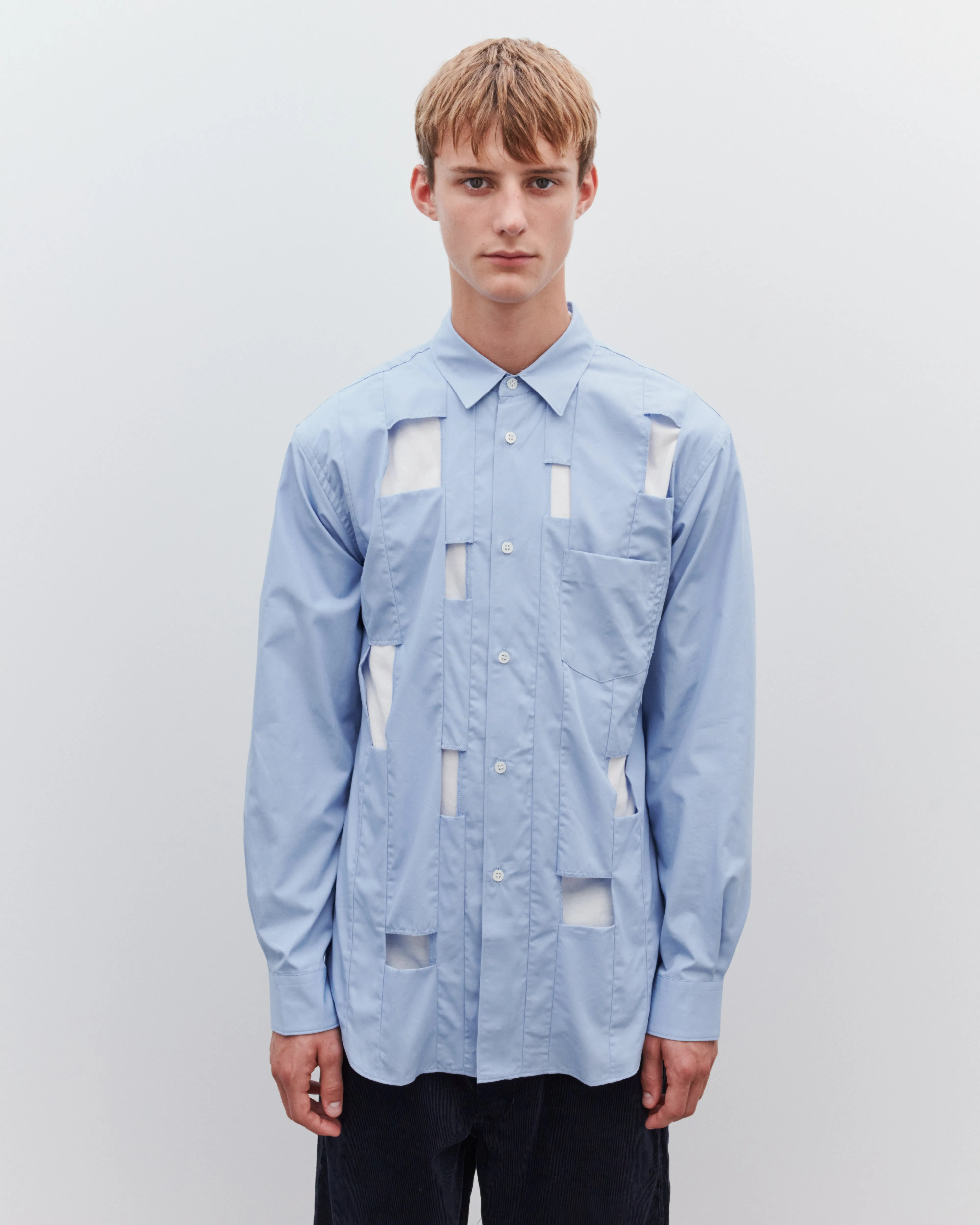 CDG Shirt Men's Cut Out Shirt  Blue