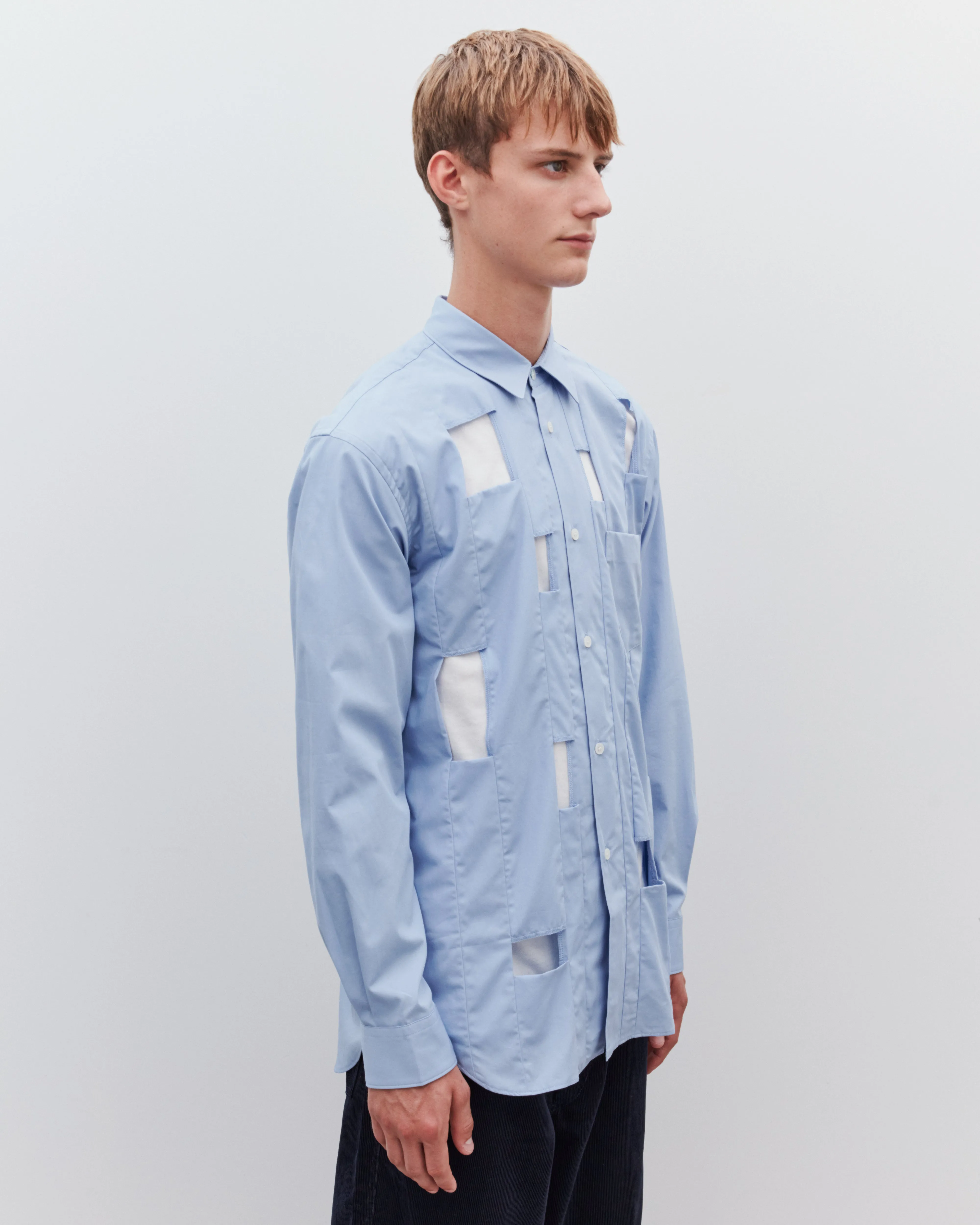 CDG Shirt Men's Cut Out Shirt  Blue