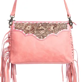 Chaparral Ridge Hand-Tooled Bag In Pink