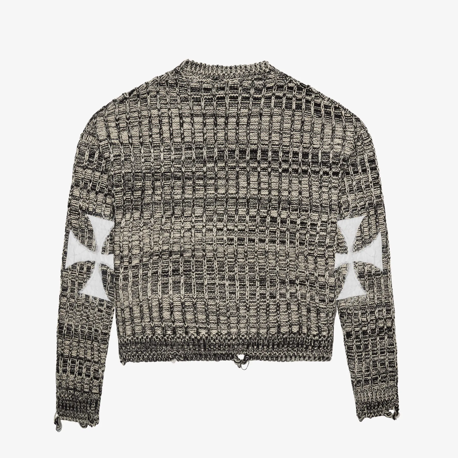 CHUNKY GREY MELANGE CROSS KNIT