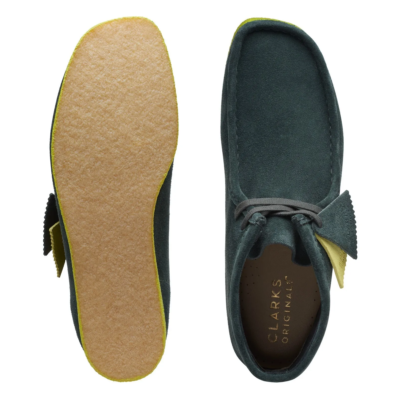 Clarks Green Suede Wallabee Chukka Boots for Men