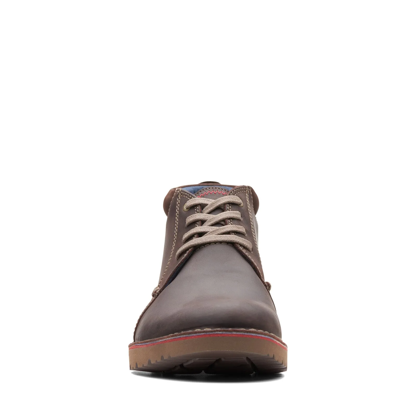 Clarks Men's Brown Leather Lace Up Chukka Boots - Vargo Mid