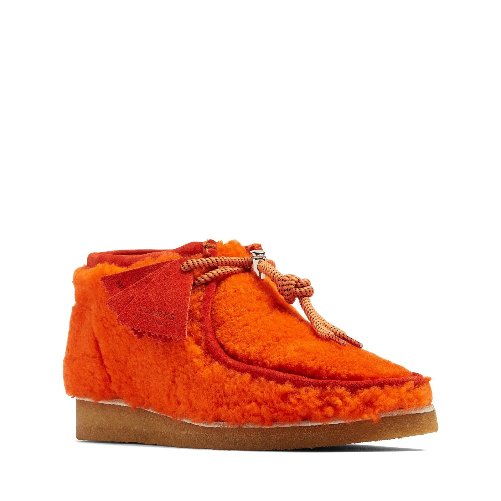 Clarks Wallabee Boot Moncler 1952 Orange Shearling Men's Chukka Boots