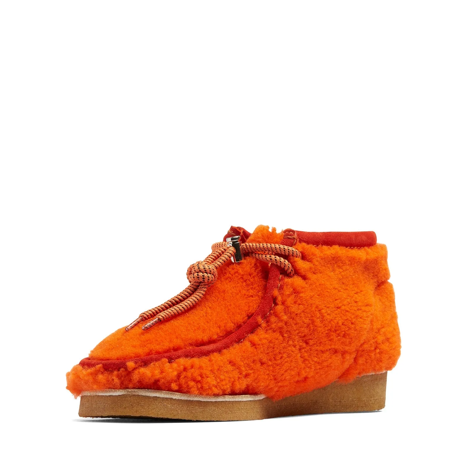 Clarks Wallabee Boot Moncler 1952 Orange Shearling Men's Chukka Boots