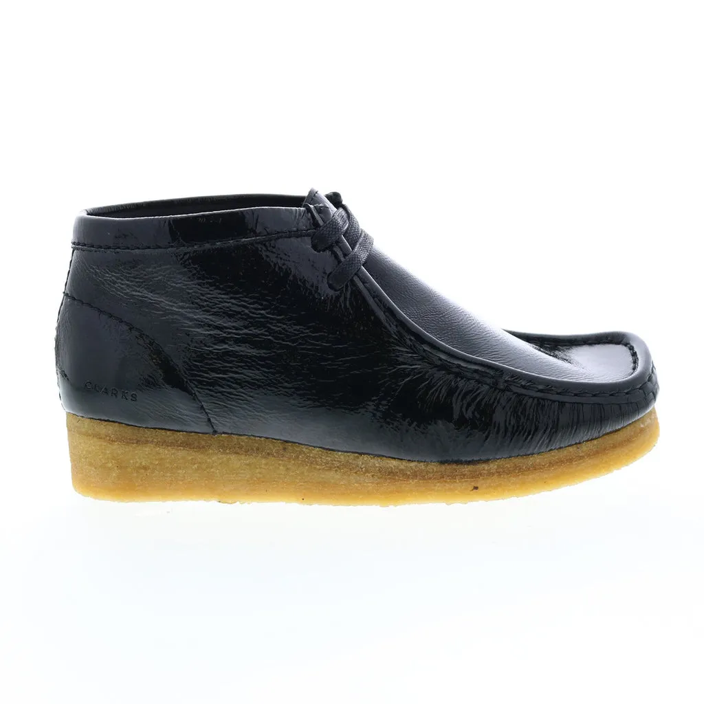 Clarks Wallabee Boot Women's Black Patent Leather Chukka Boots