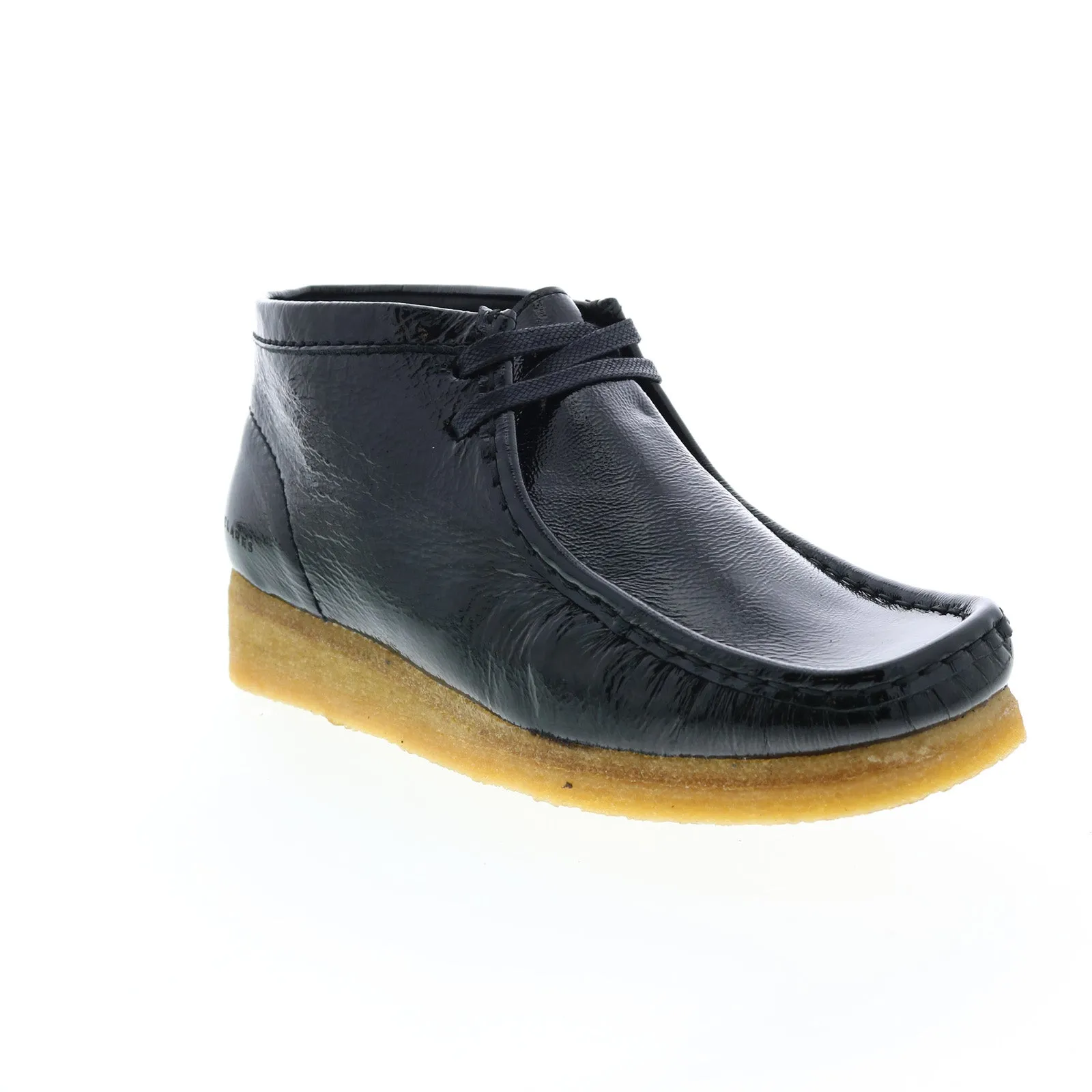 Clarks Wallabee Boot Women's Black Patent Leather Chukka Boots