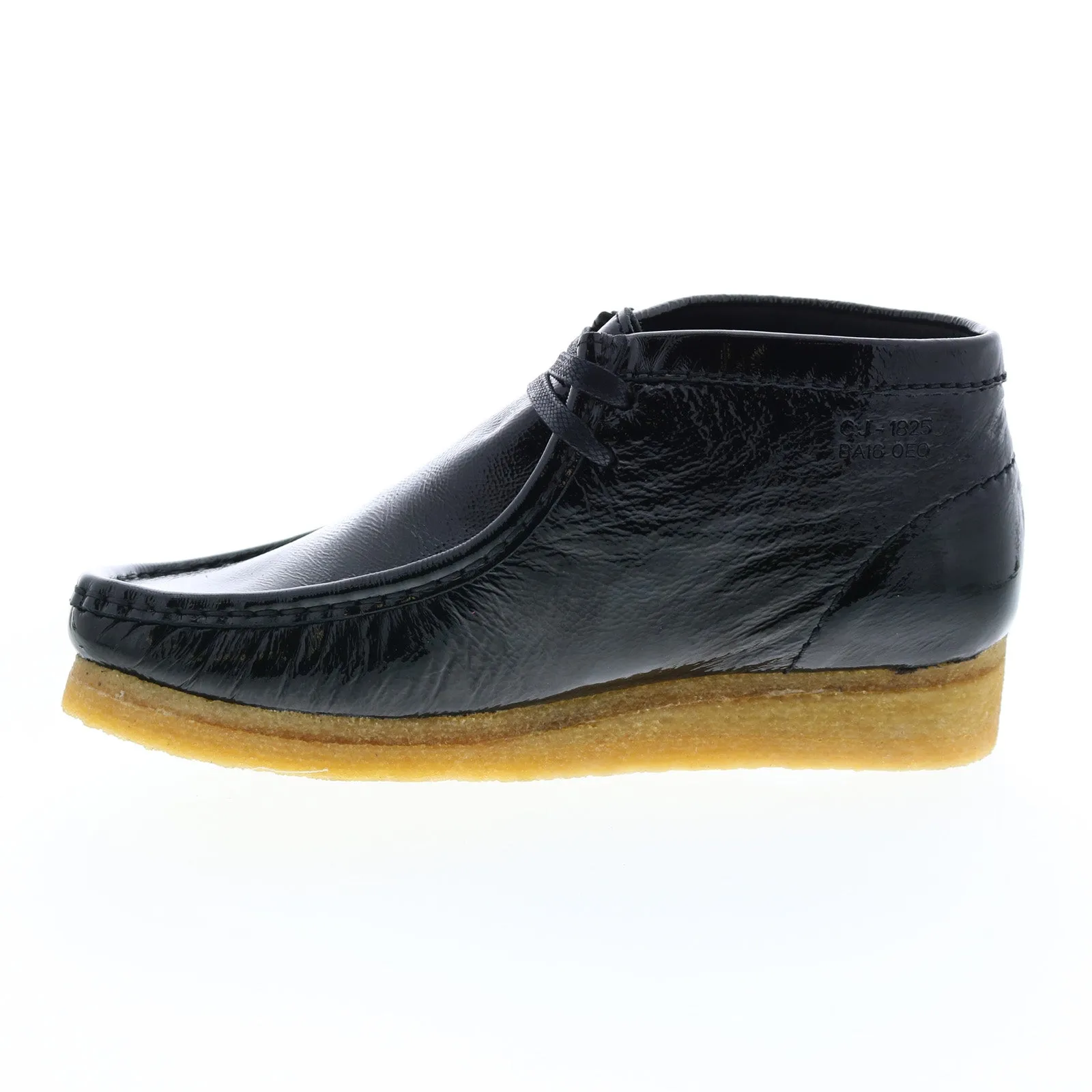 Clarks Wallabee Boot Women's Black Patent Leather Chukka Boots