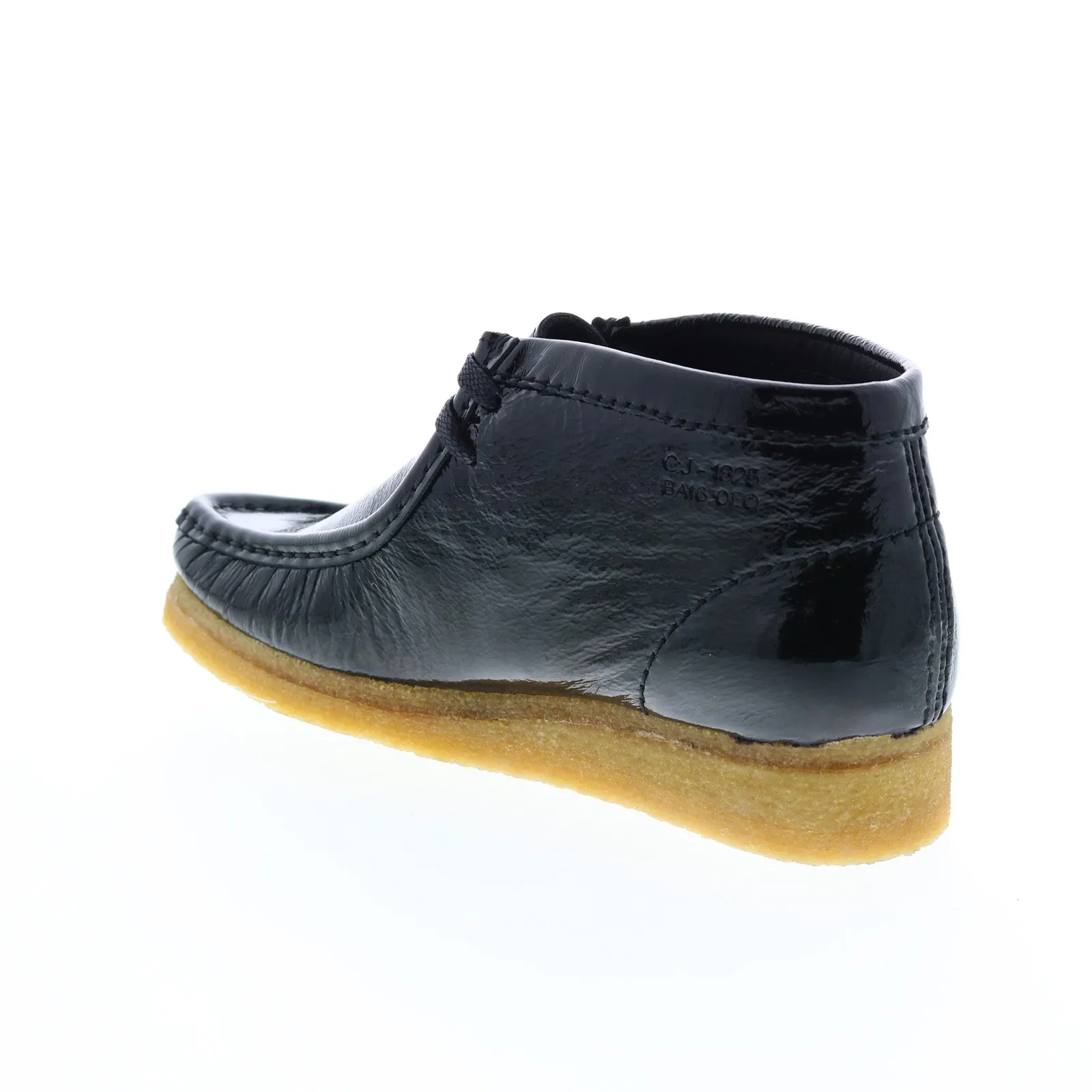 Clarks Wallabee Boot Women's Black Patent Leather Chukka Boots