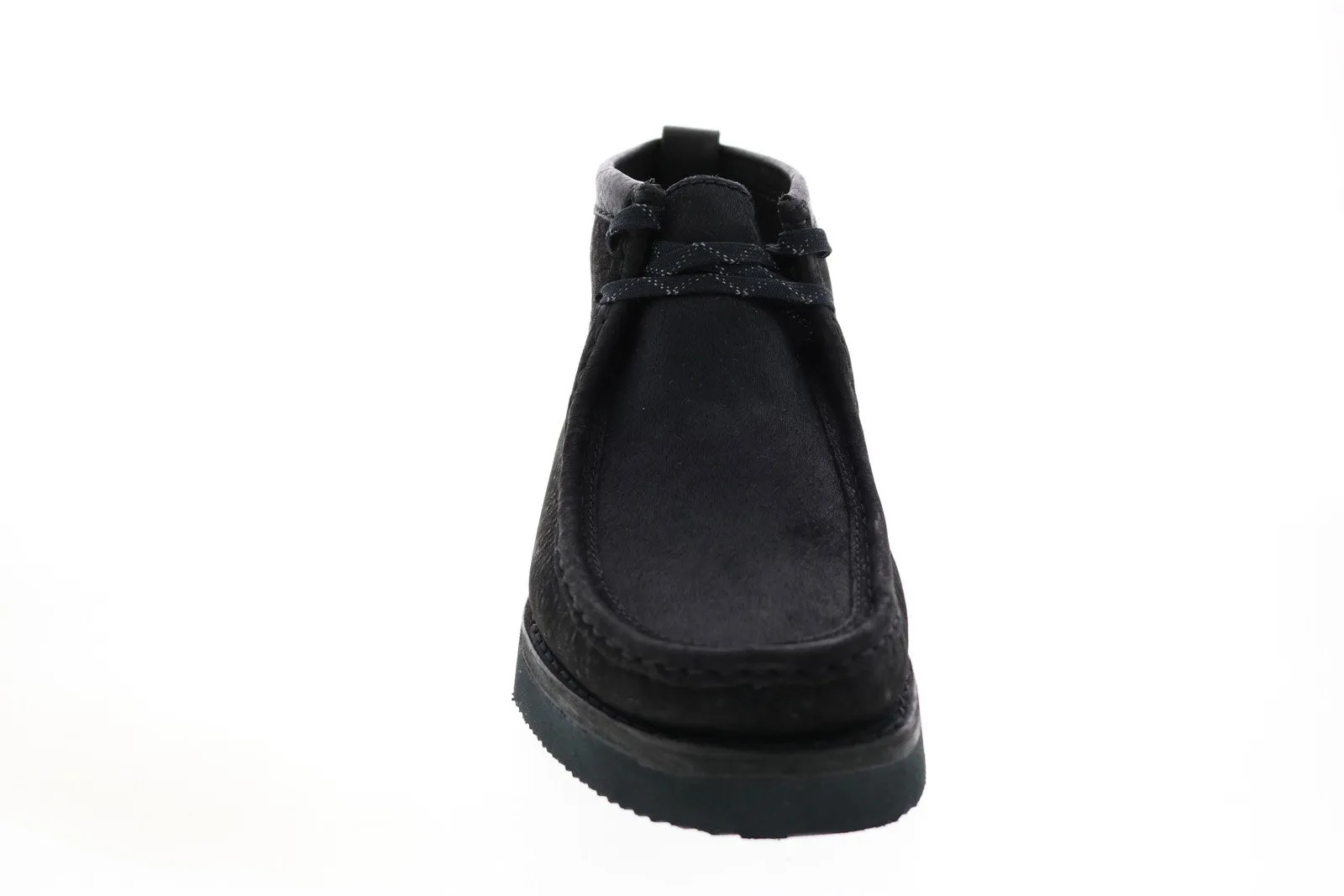 Clarks Wallabee Hike 26152291 Mens Black Leather Lace Up Chukkas Boots