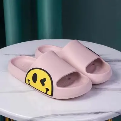 Comfy rubber slippers for women smiling face