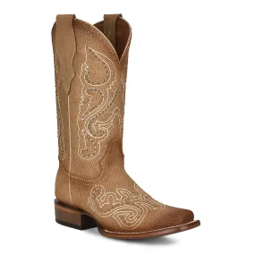 Corral Circle G Women's 11 Sand Embroidery & Studs Square Toe Western Boot