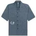 C.P. Company Chambray Painted Logo Shirt Stone Bleach