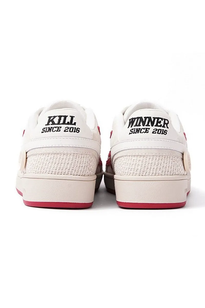 Cream Red Unisex Retro Low Top Trainers