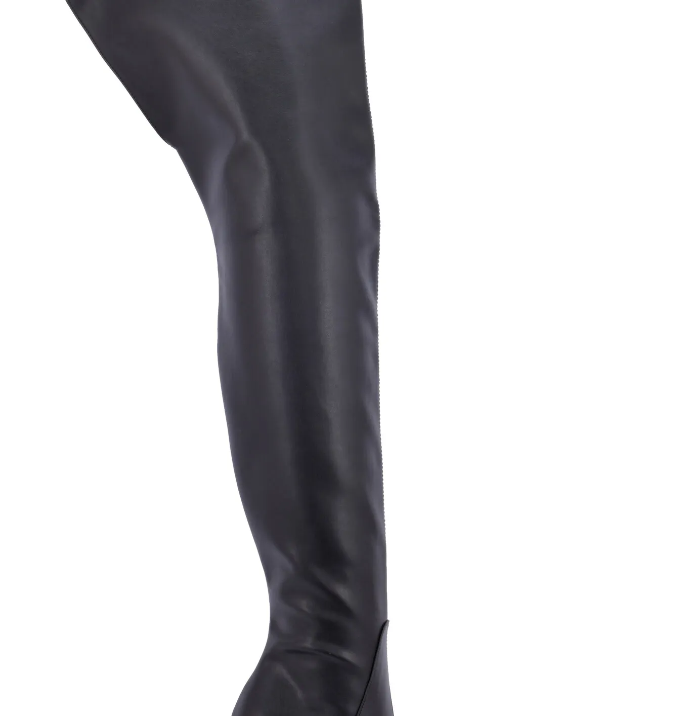 Crotch high boots with 12cm  heels in Italian VEGAN leather