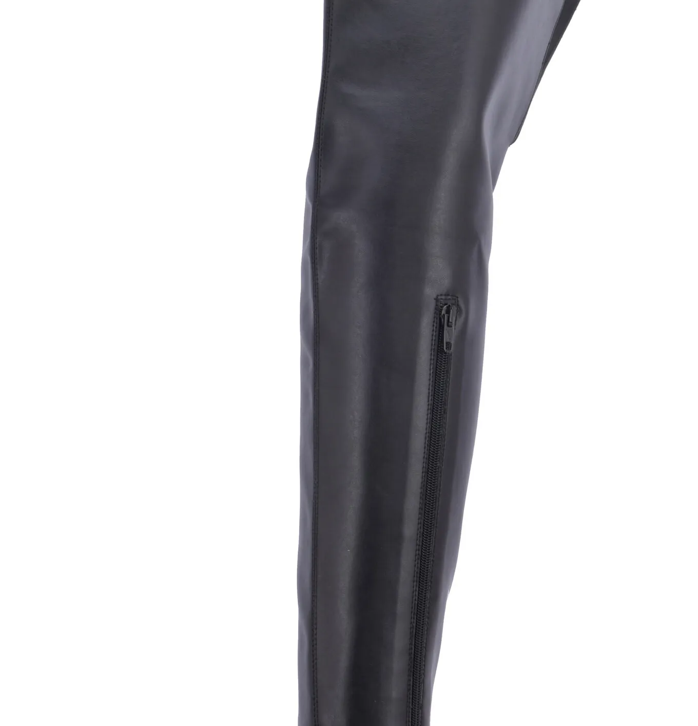 Crotch high boots with 12cm  heels in Italian VEGAN leather