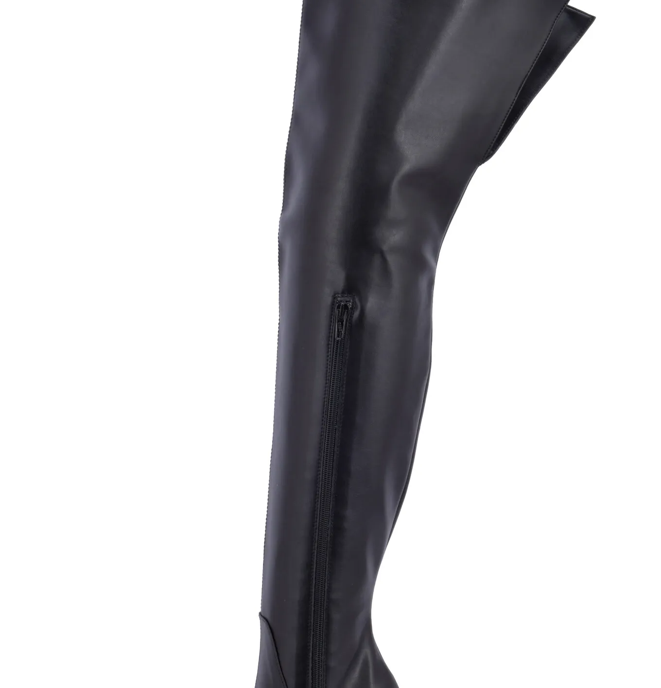 Crotch high boots with 12cm  heels in Italian VEGAN leather