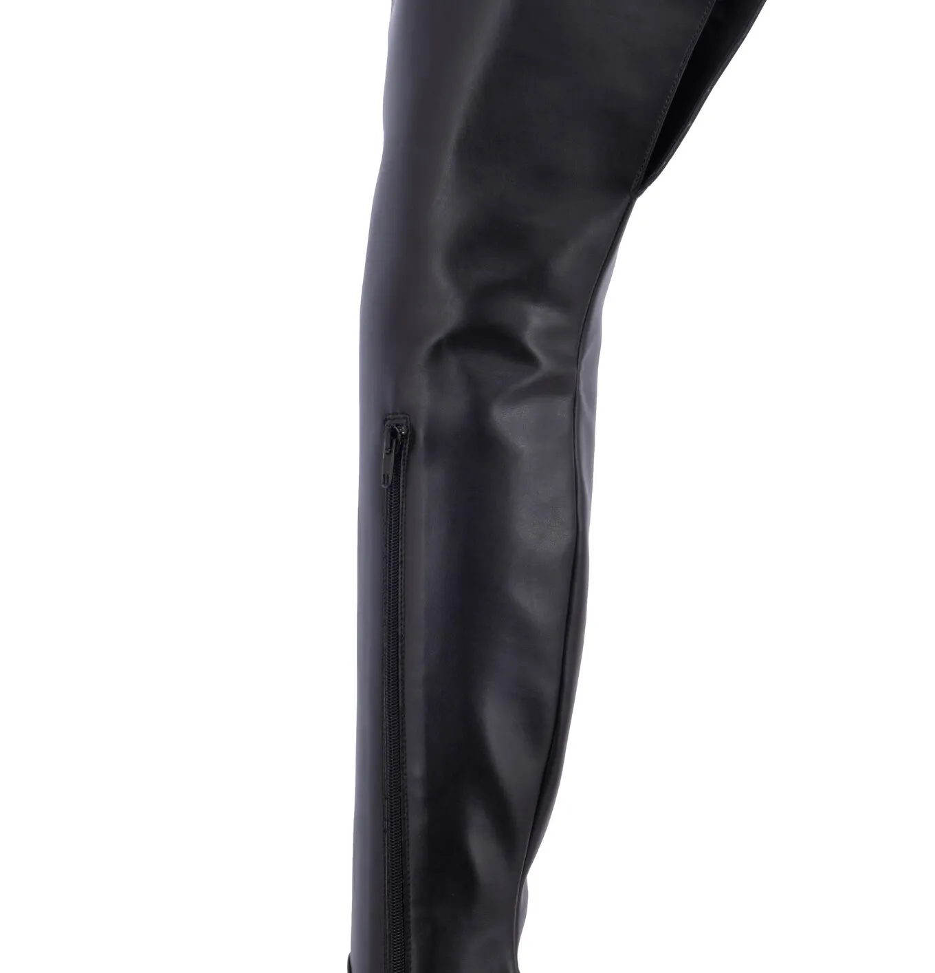 Crotch high boots with 12cm  heels in Italian VEGAN leather