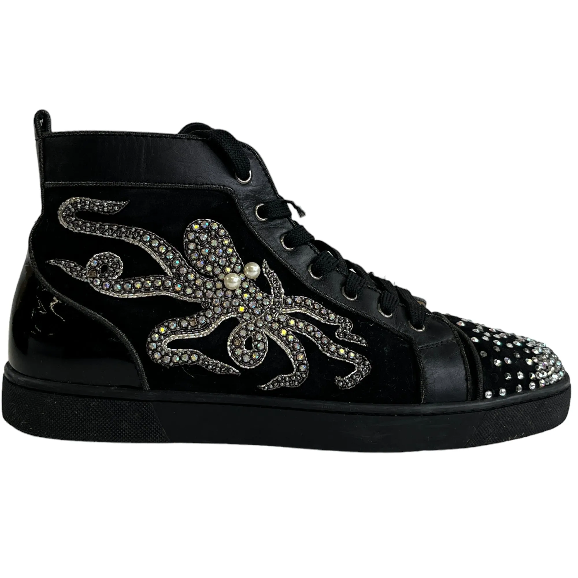 Crystal Octopus Black High Top Trainers for Men Size EU 43.5 / UK 9.5