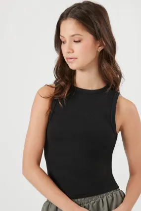 Ribbed Sleeveless Top with Cutout Detail