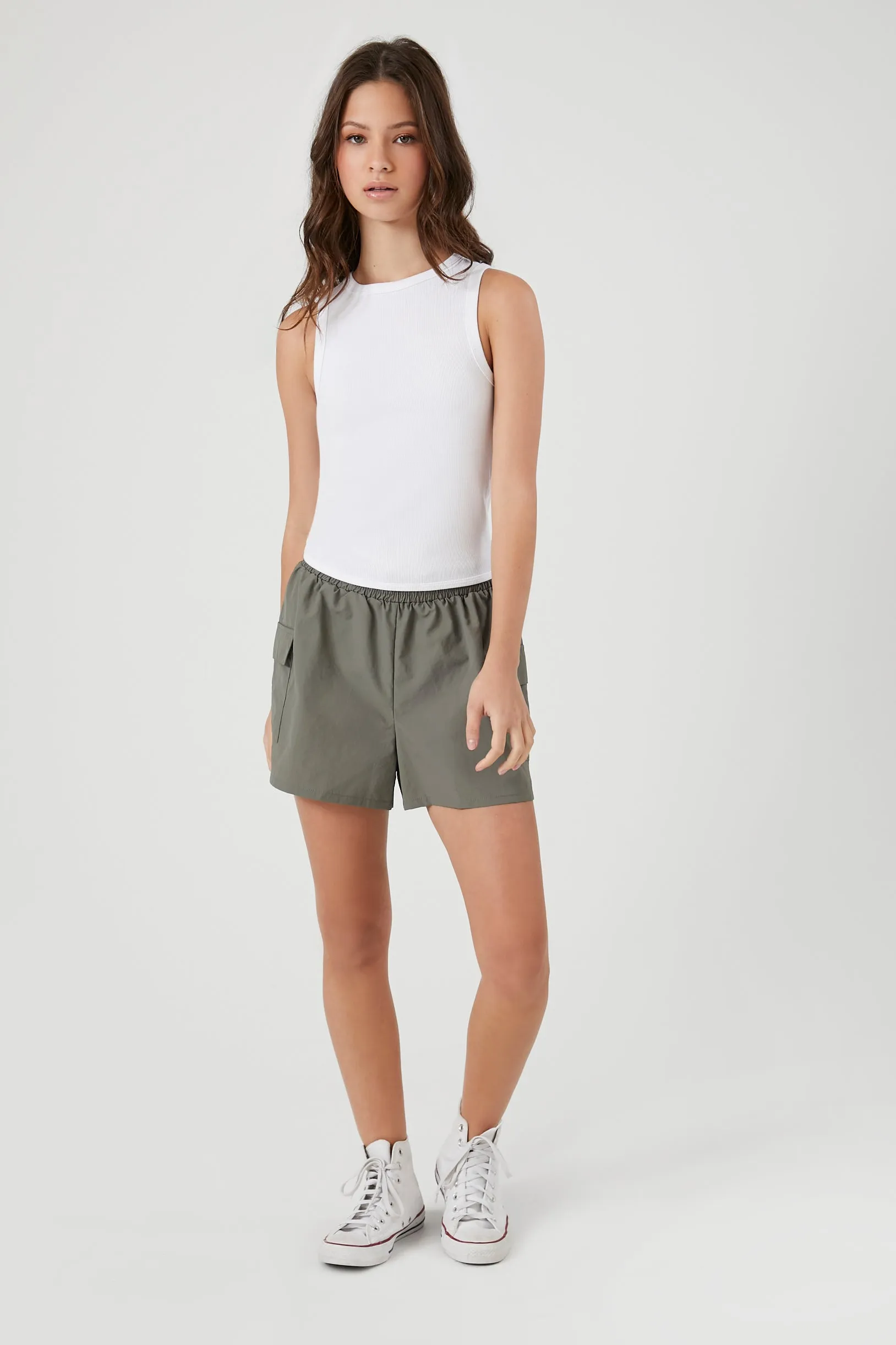 Ribbed Sleeveless Top with Cutout Detail