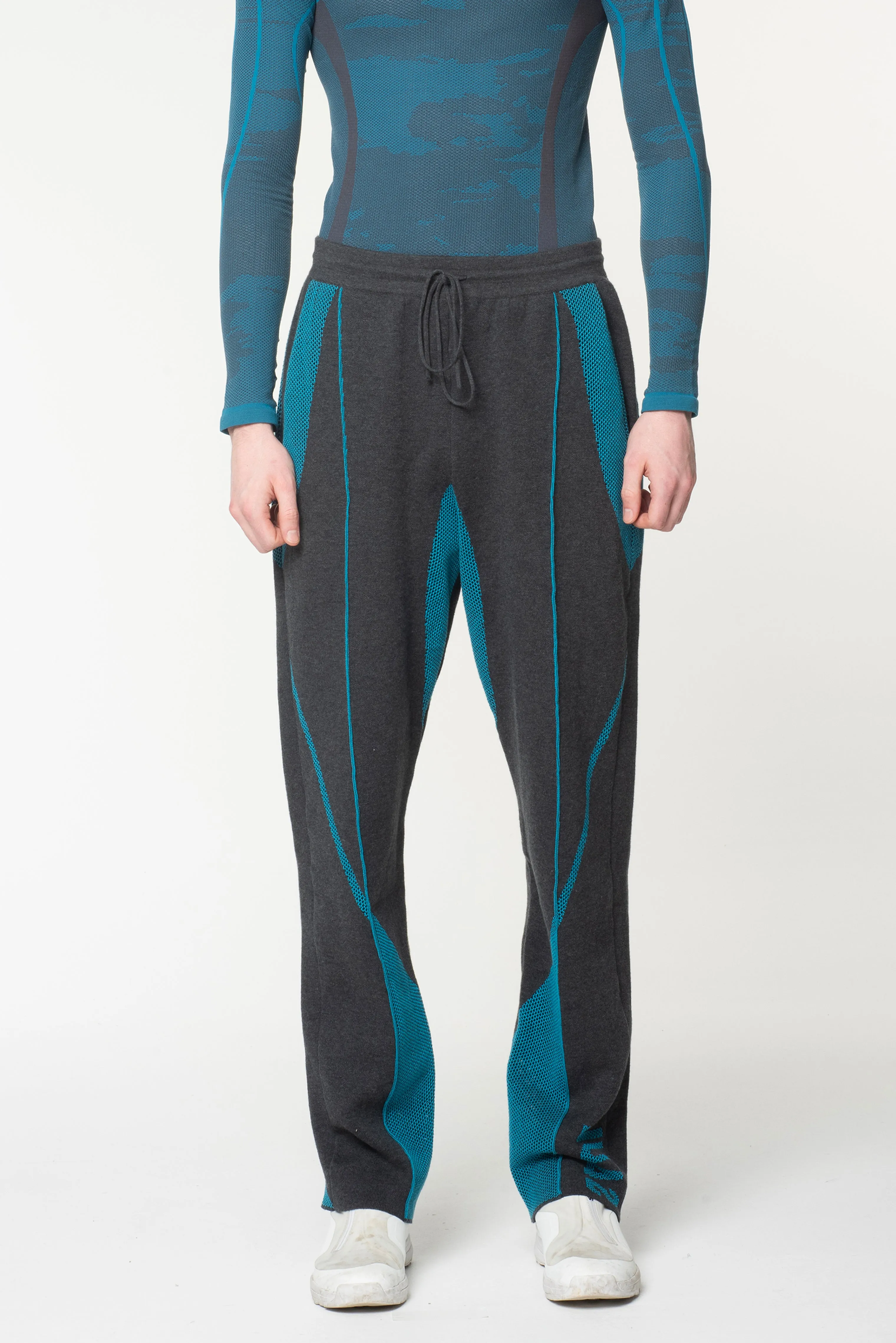 CYPHER MESH KNIT TROUSERS - ANTHRACITE