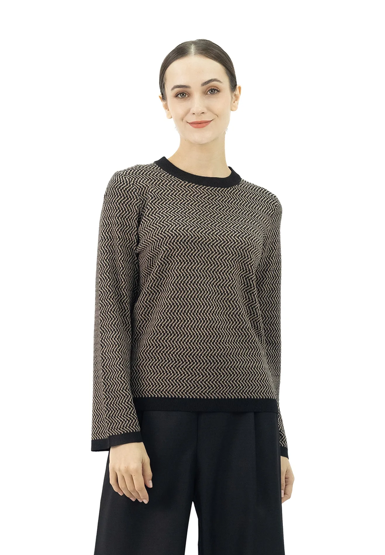 DAISY Women's Ribbed Knit Top with Lantern Sleeves