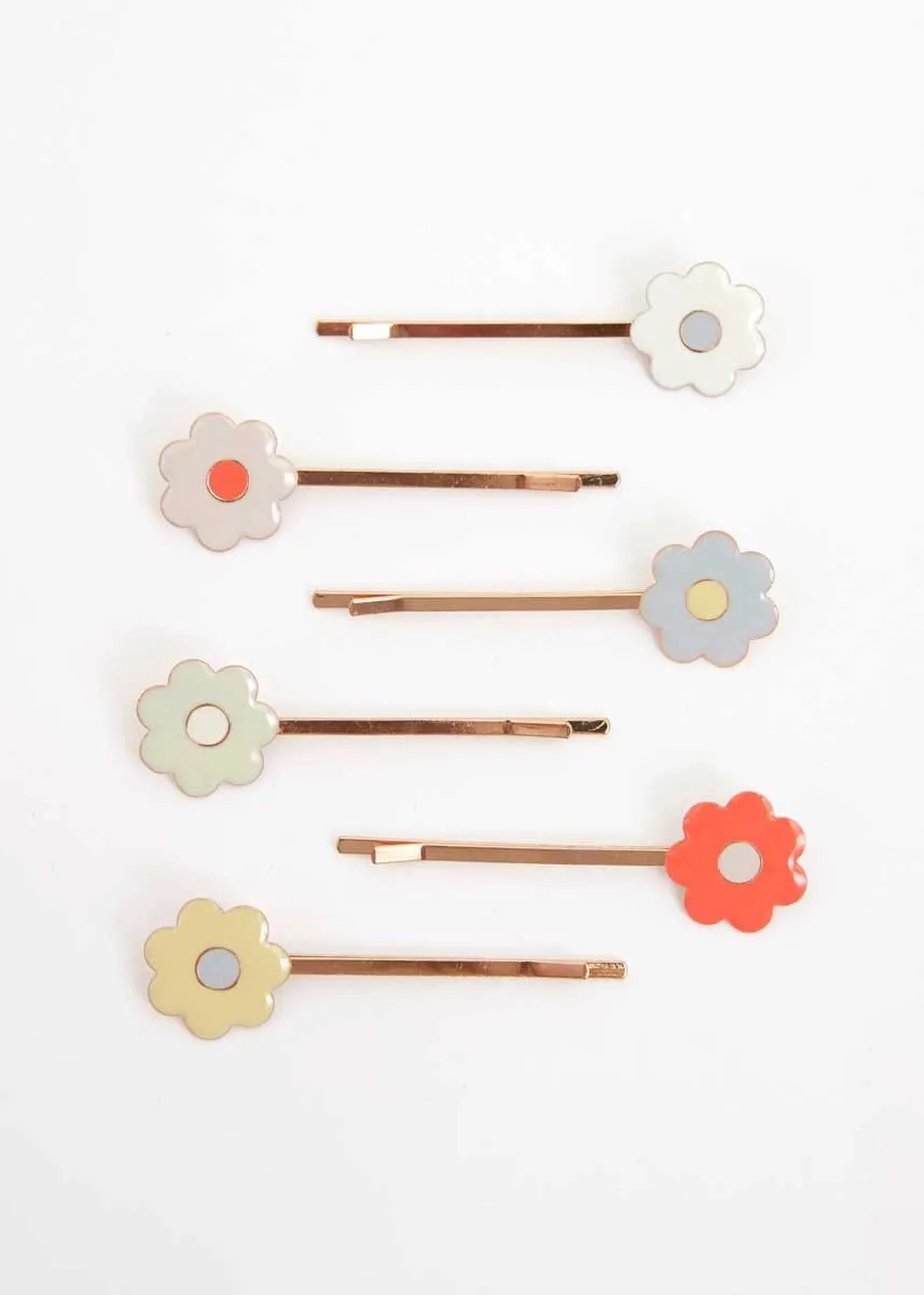 Daisy Enamel Hair Slides