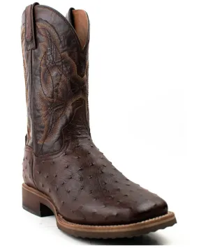 Dan Post Tobacco Ostrich Hand Quill Boots