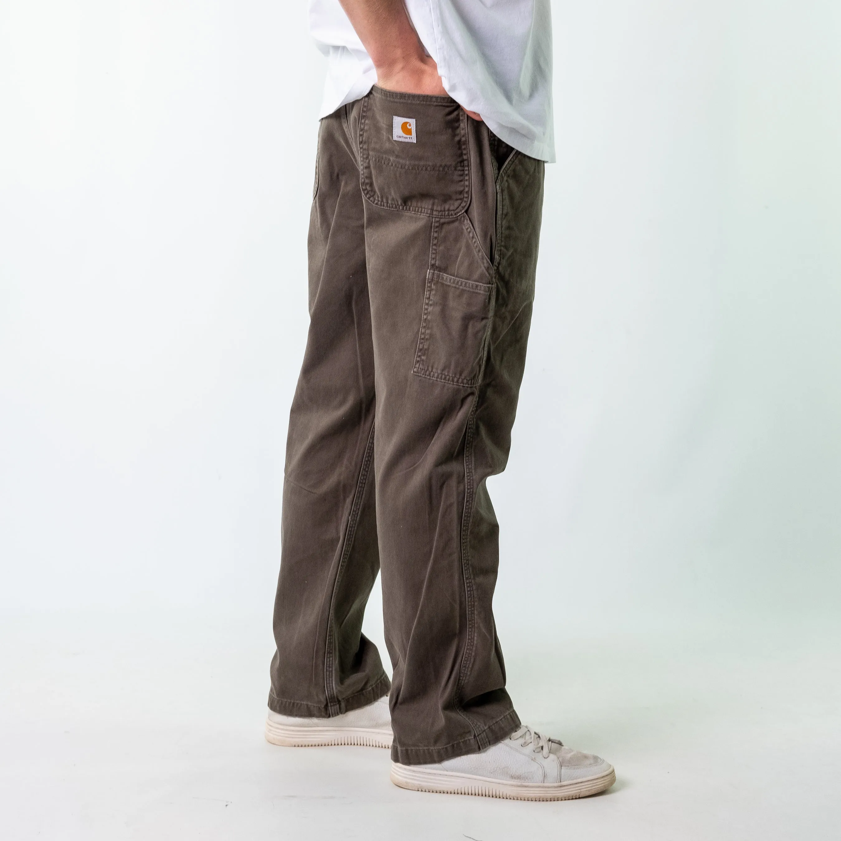 Dark Green y2ks Dickies Canvas Carpenter Jeans Baggy Pants (38x30)