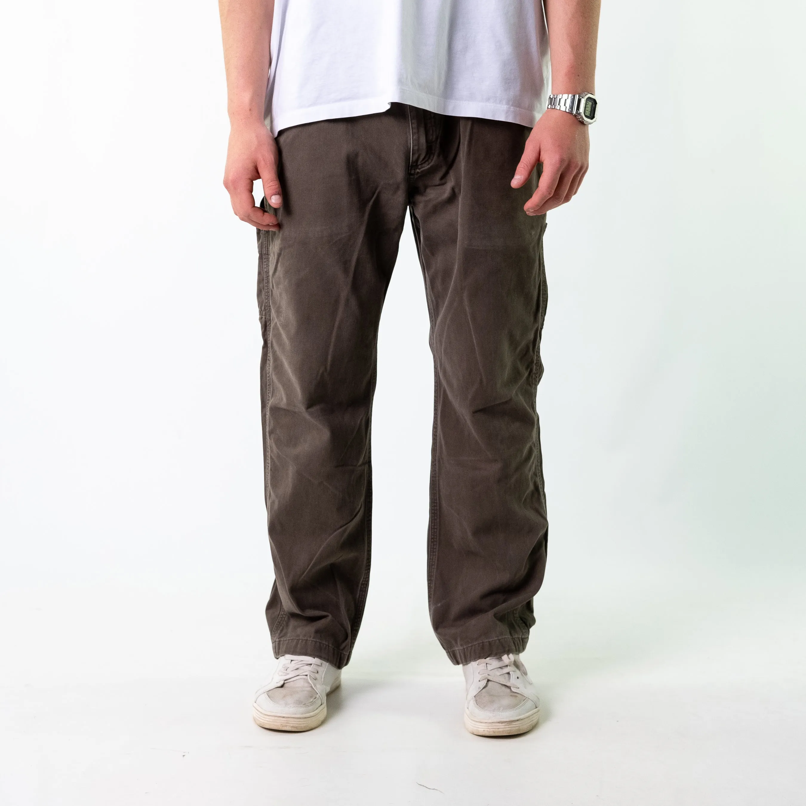 Dark Green y2ks Dickies Canvas Carpenter Jeans Baggy Pants (38x30)